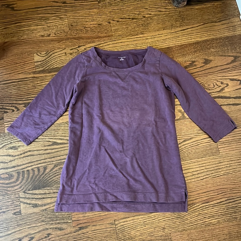 Land's End xs purple sweatshirt 3/4 sleeves